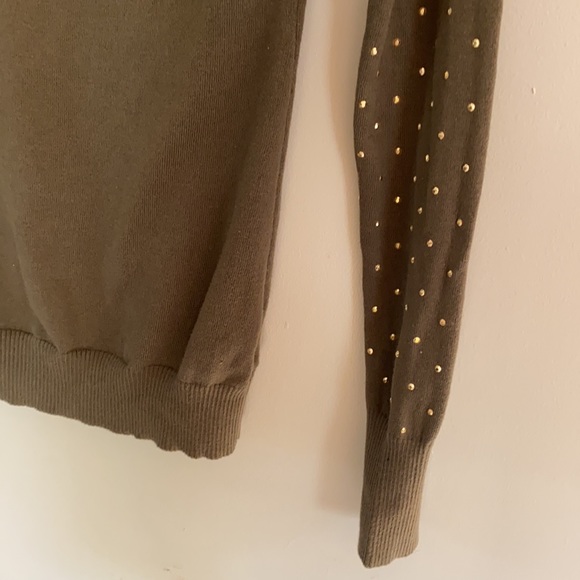 Express Rhinestone Crew Neck Sweater - Green - XS - Picture 6 of 8